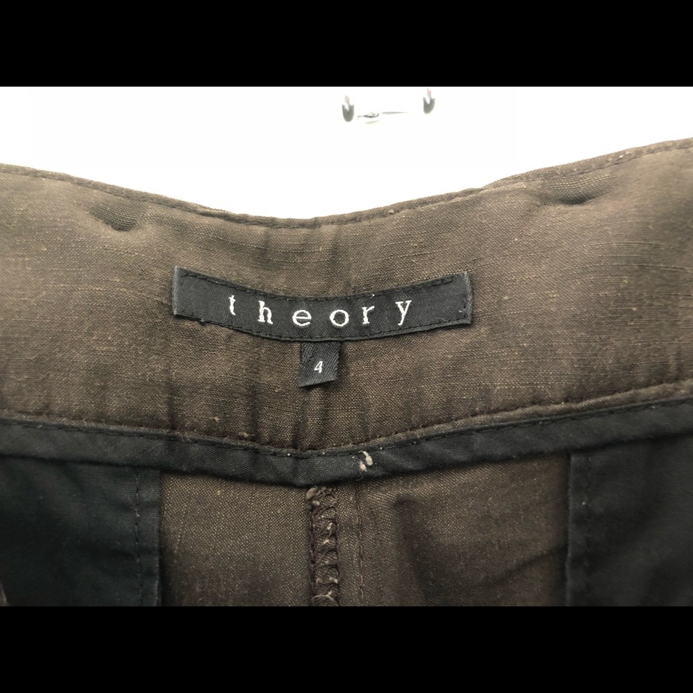 Theory Linen-Blend Wide Leg Pants - Picture 3 of 4